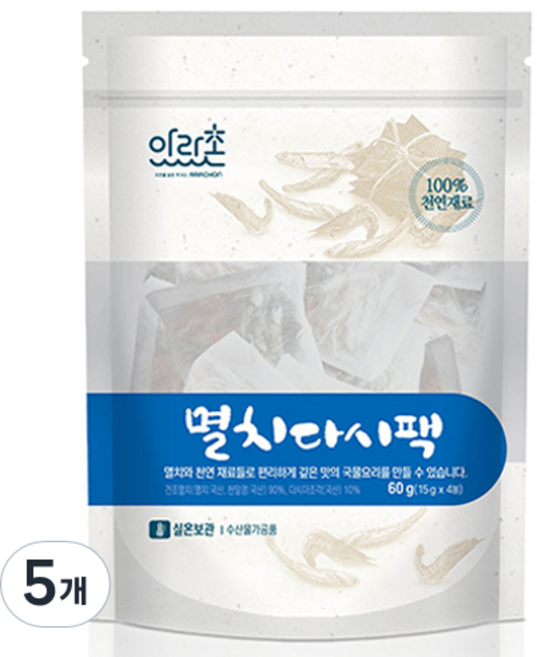 아라촌 멸치 다시팩 4p, 15g, 5개