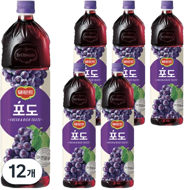 델몬트 포도 100 주스, 1.5L, 12개