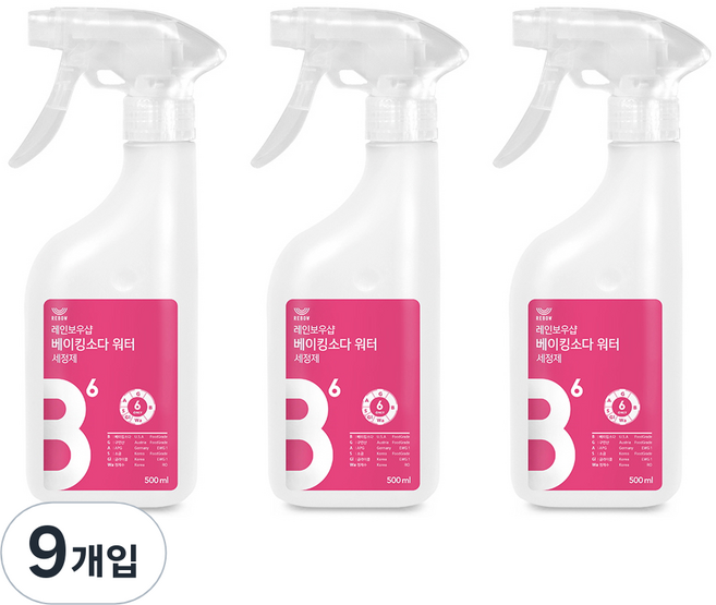 레인보우샵 베이킹소다 워터 다목적세정제, 500ml, 9개