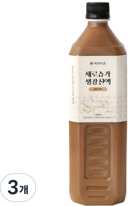 우리꽃연구소 약선보감 제로슈가 생강진액, 1L, 3개