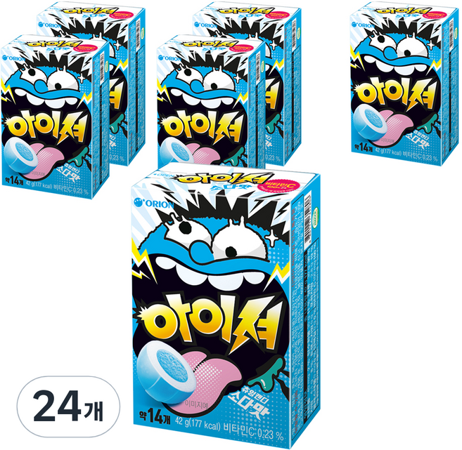 오리온 아이셔캔디 소다맛, 42g, 24개