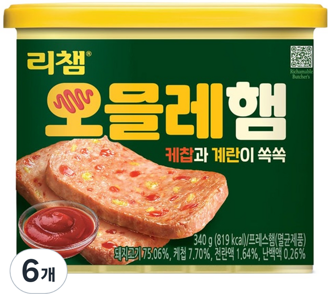 Richam 歐姆蛋火腿, 340g, 6個