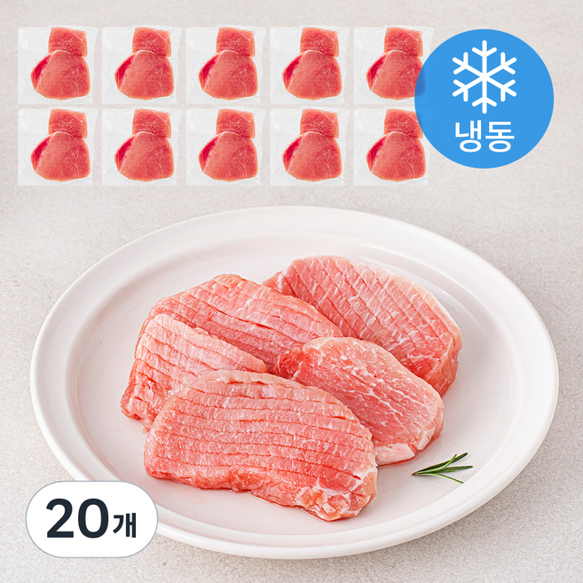 근육꼬기 돈등심 스테이크 칼집 (냉동), 20개, 150g