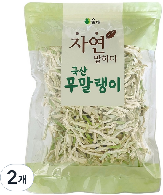 숲애 국내산 겨울무 제주 자연건조 건무말랭이, 2개, 400g