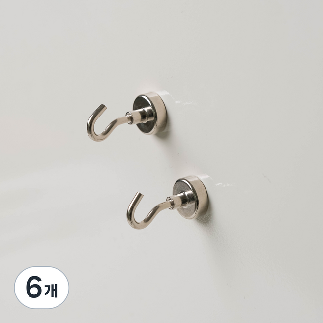 바나코 이지 클램프 데스크 파티션 호환 마그네틱 후크, 실버, 6개