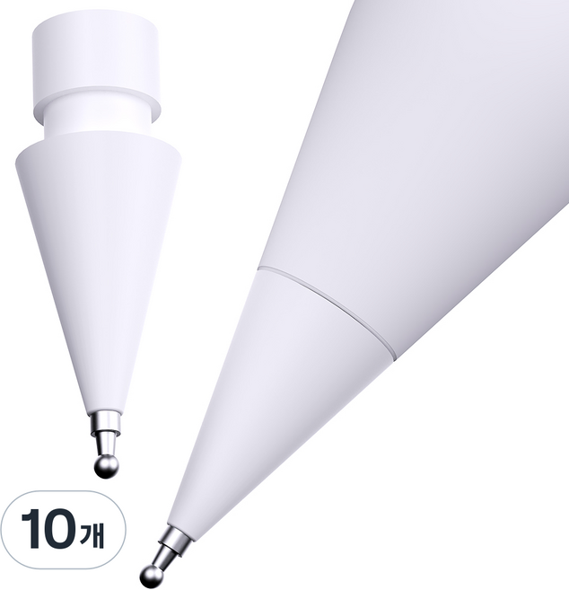 구스페리 애플펜슬 펜촉 반영구 메탈 팁스 샤프형, 화이트, 10개
