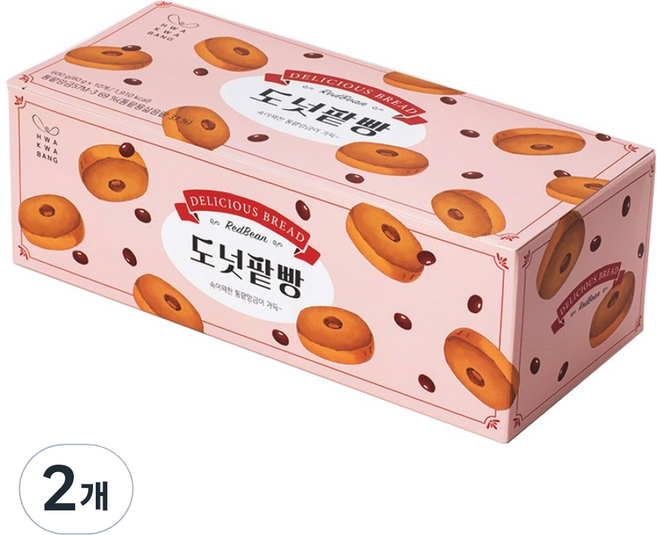 HWA KWA BANG 甜甜圈紅豆麵包, 2個, 600g
