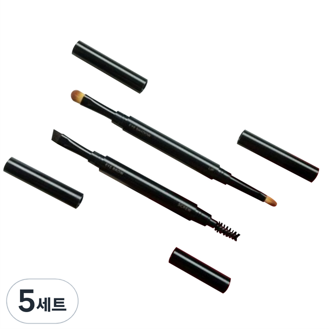 라메디 립 아이섀도우 눈썹 나선형 듀얼 브러쉬 2종 세트, 5개, 혼합색상