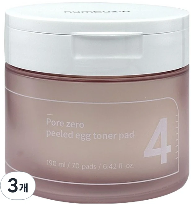 넘버즈인 4번 모공제로 깐달걀 토너패드 190ml, 70매입, 3개 - 쿠팡