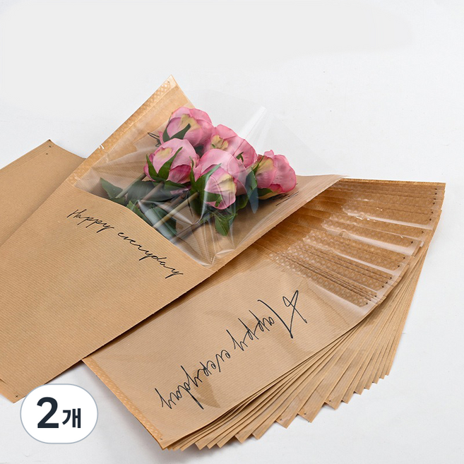 GILGRI 牛皮紙信封式花束包裝紙 20入, 08 牛皮色, 2個