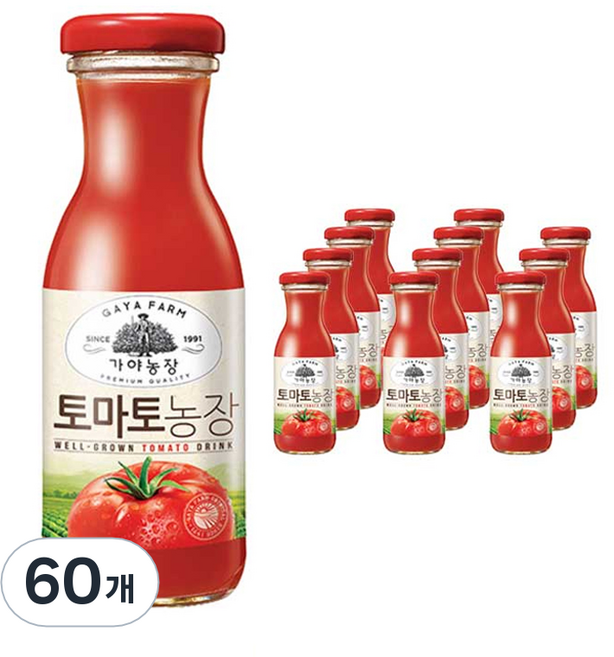 가야농장 토마토 음료, 180ml, 60개