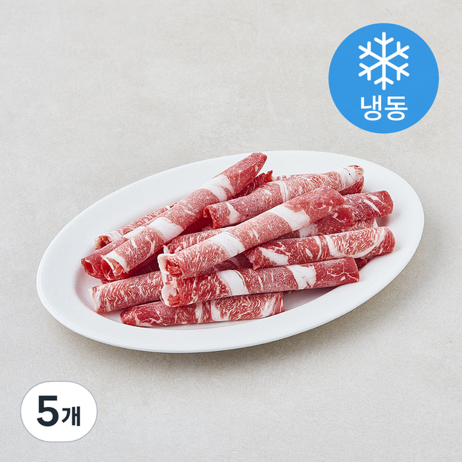 1+등급 한우 정육 샤브샤브용 (냉동), 5개, 300g