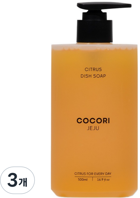 코코리제주 감귤 주방세제, 500ml, 3개