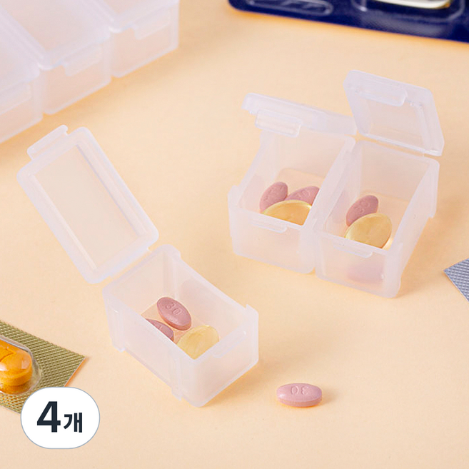 코멧 분리되는 휴대용 7칸 약통, 4개