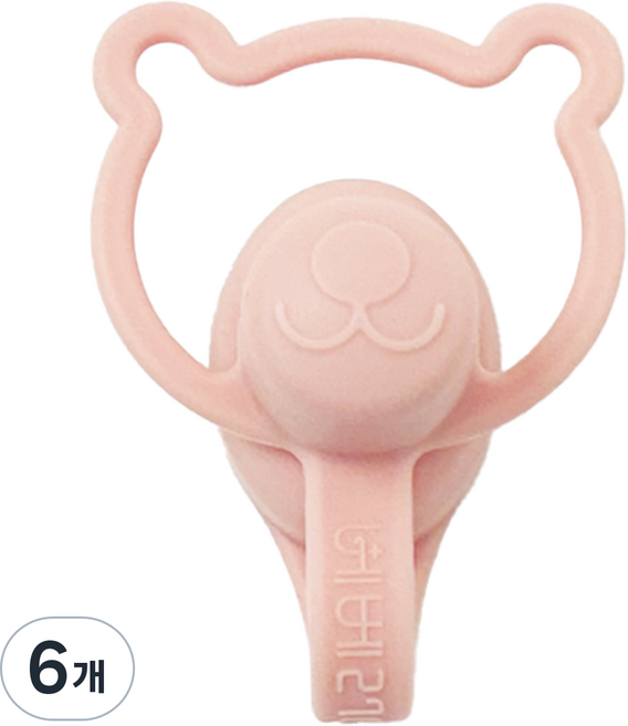 베베2781 유아용 이유식 파우치 흘림방지 토퍼, 100ml, 6개, C 3 핑크