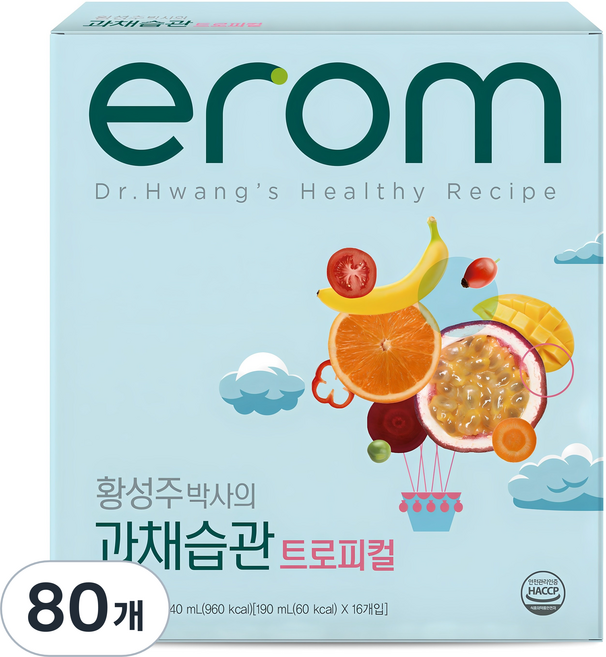 이롬 과채습관 트로피컬 음료, 190ml, 80개
