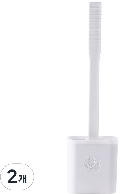 클로버상사 화장실 실리콘 변기솔, 아이보리, 2개