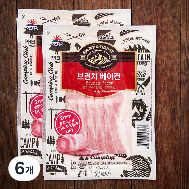 사조대림 브런치 베이컨, 120g, 6개