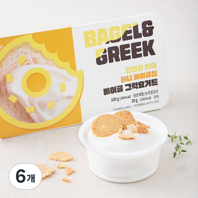 베이글 그릭요거트 베이글칩 허니버터, 130g, 6개