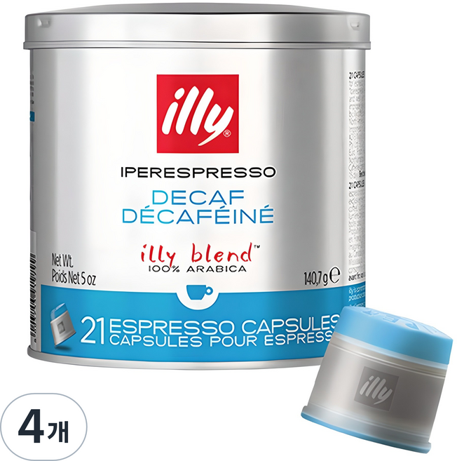 일리 디카프 디카페인 캡슐커피, 6.7g, 21개입, 4개