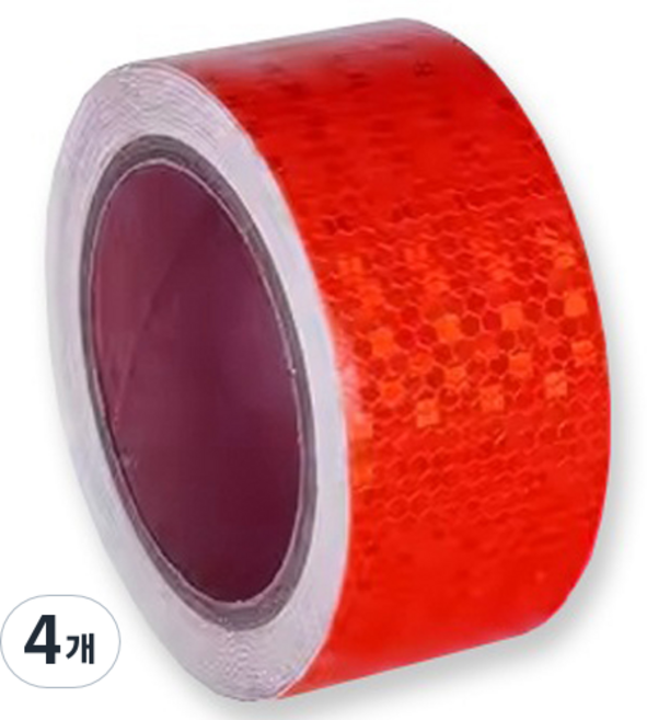 TIS 고휘도 벌집 반사테이프, 레드, 4개