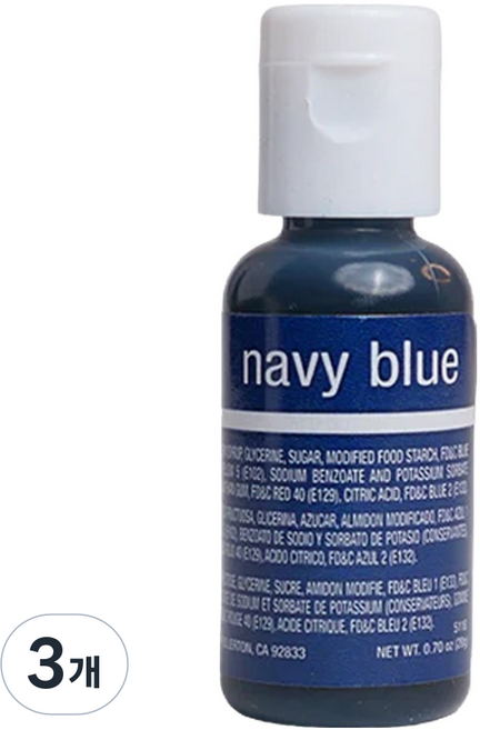 셰프마스터 리쿠아젤 수용성 식용색소 네이비블루, 20g, 4개