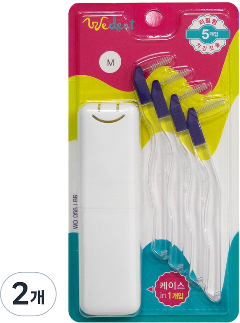 위덴 L타입 치간 칫솔 리필형 M, 2개, 5개입, 1.2mm