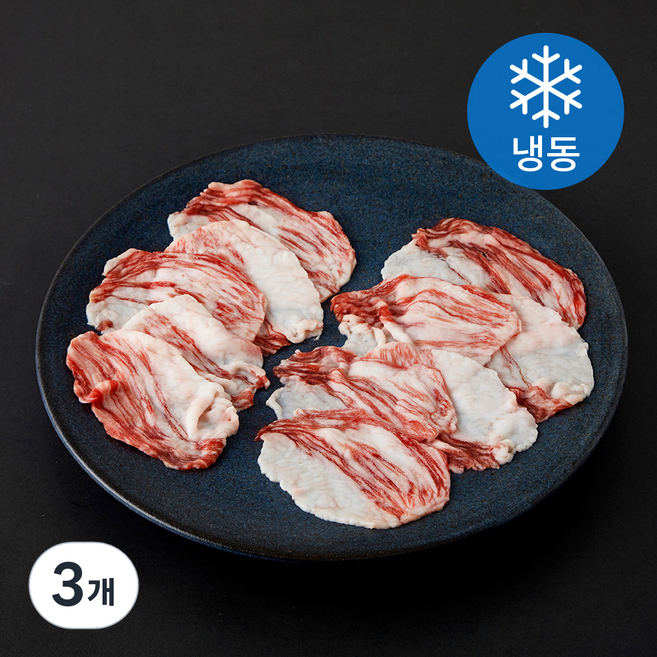 한우맘 한우 차돌박이 1등급 구이용 (냉동), 3개, 200g