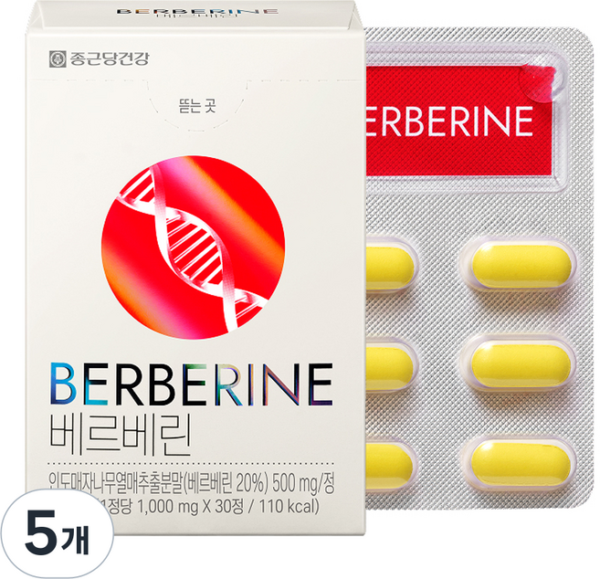 종근당건강 베르베린 30g, 30정, 5개