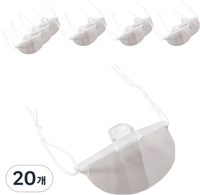 엘리오하우스 주방 위생마스크 8 x 15 cm, 1개입, 20개, 투명