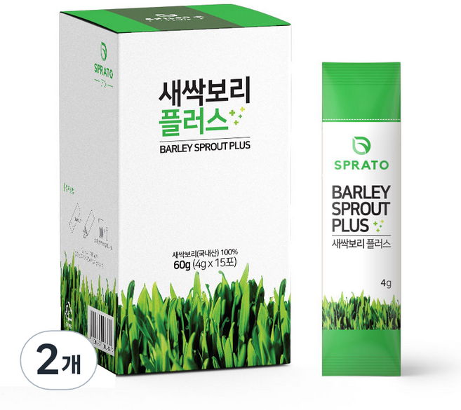 스프라토 새싹보리 플러스, 60g, 2개