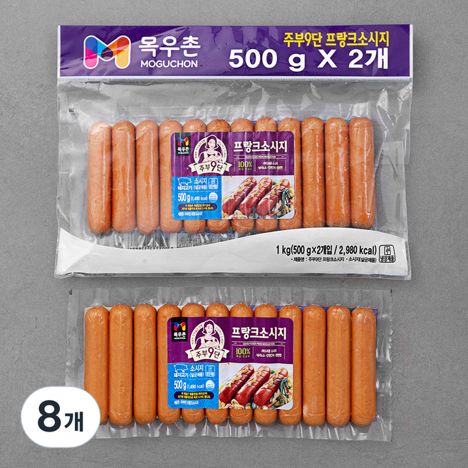 주부구단 목우촌 프랑크 소시지, 500g, 8개