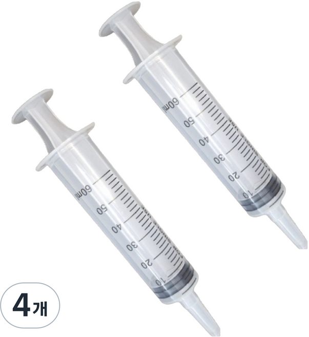 케리빙 강아지 피딩 주사기, 60ml, 4개