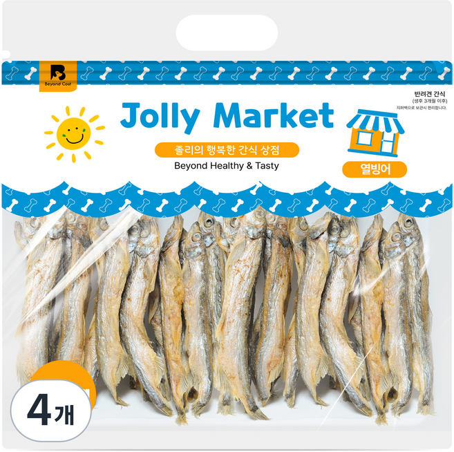 졸리마켓 반려동물 통살 트릿 간식, 350g, 4개, 열빙어