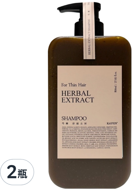 KA'FEN 卡氛 芍藥舒緩去屑洗髮精, 800ml, 2件