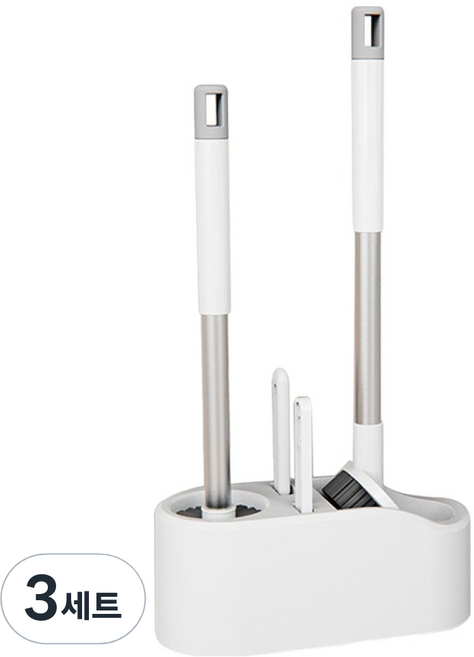 고씨네 스마트 4in1 벽걸이형 변기솔 청소솔 브러쉬 세트, 화이트, 3세트