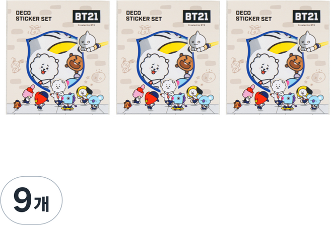 STUDIO EIGHT BT21 裝飾貼紙組 第2彈, 校園, 9個