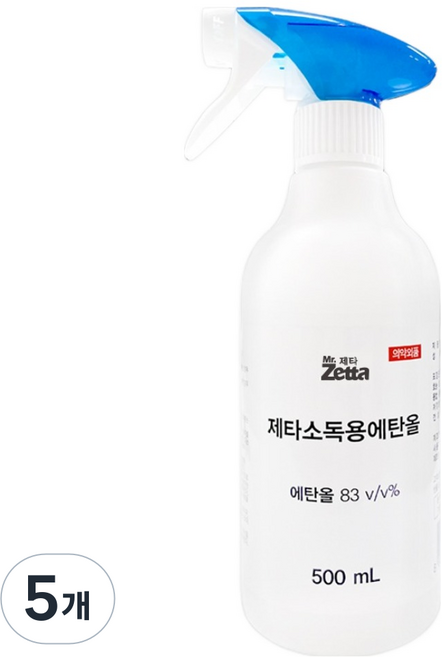 제타 소독용 에탄올 83%, 5개, 500ml