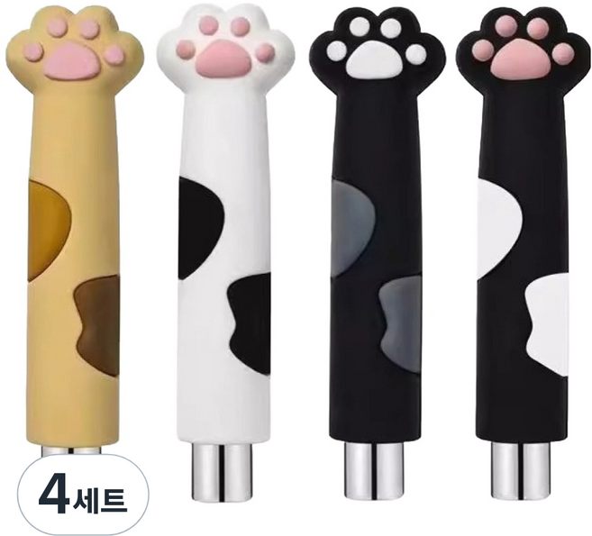 퍼니네일 귀여운 냥이 네일 마그넷 4종 세트, 4세트, 블랙, 화이트, 베이지, 그레이