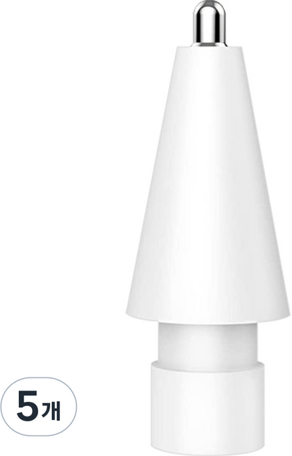 제이로드 애플펜슬 1세대 2세대 프로 C타입 호환 메탈 펜촉, 화이트 2, 5개