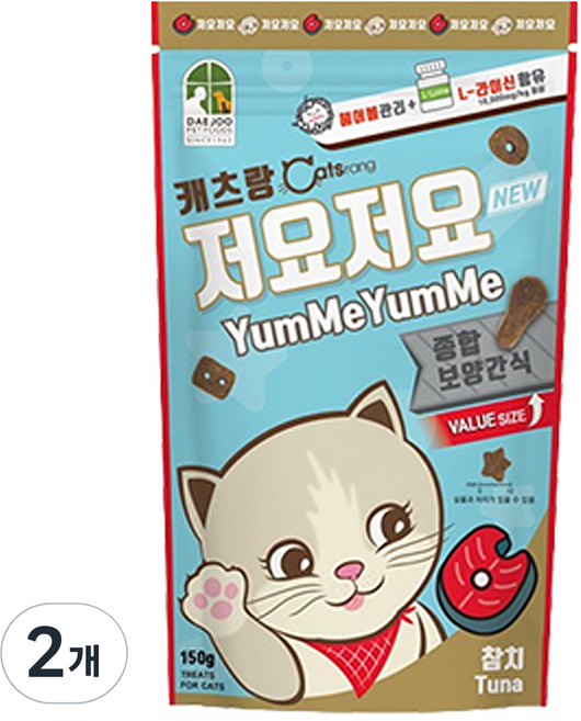 캐츠랑 고양이 저요저요 보양간식, 참치, 150g, 2개