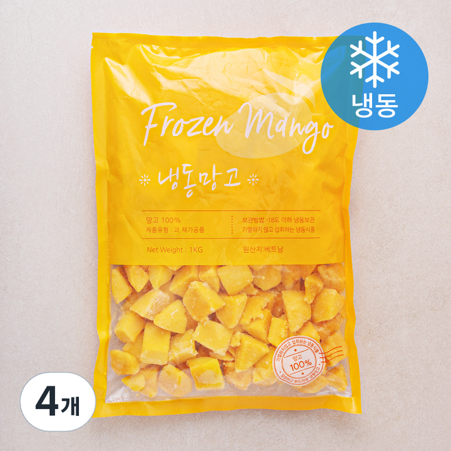 푸디즈 망고 (냉동), 1kg, 4개