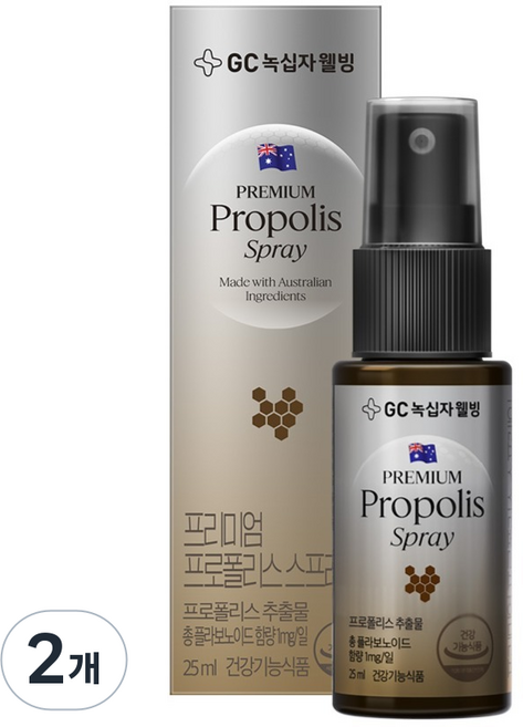 GC녹십자웰빙 프리미엄 프로폴리스 구강 스프레이, 2개, 25ml