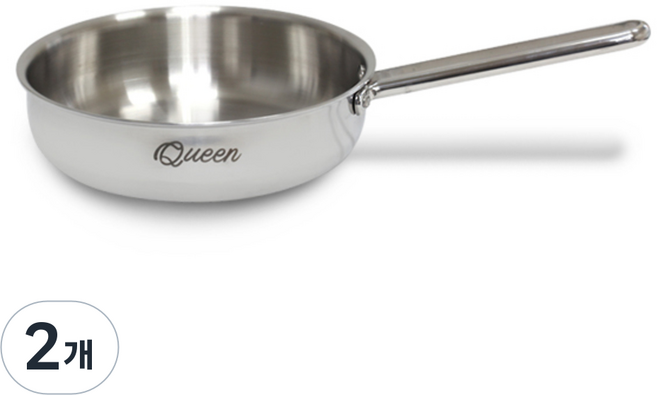 키친아트 퀸 통오중 스텐레스 후라이팬 인덕션 IH, 20cm, 2개