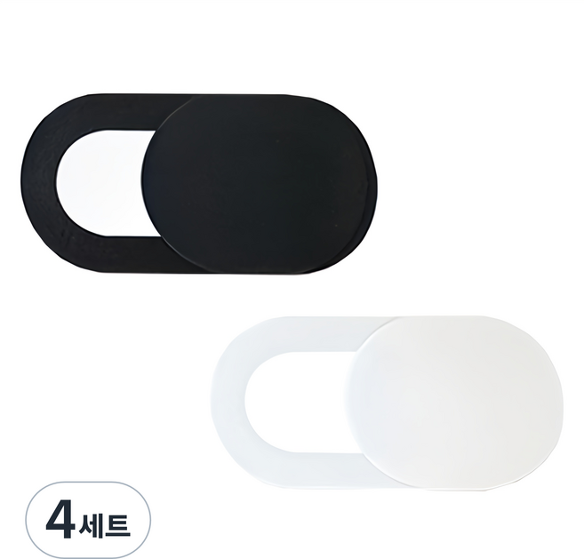 보안용 웹캠 커버 2종 세트 RF-WATCHOUT, 블랙+화이트, 4세트