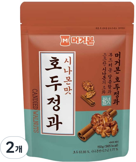 머거본 호두정과 시나몬맛, 150g, 2개