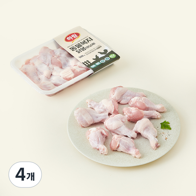 하림 동물복지 인증 닭봉 (냉장), 500g, 4개