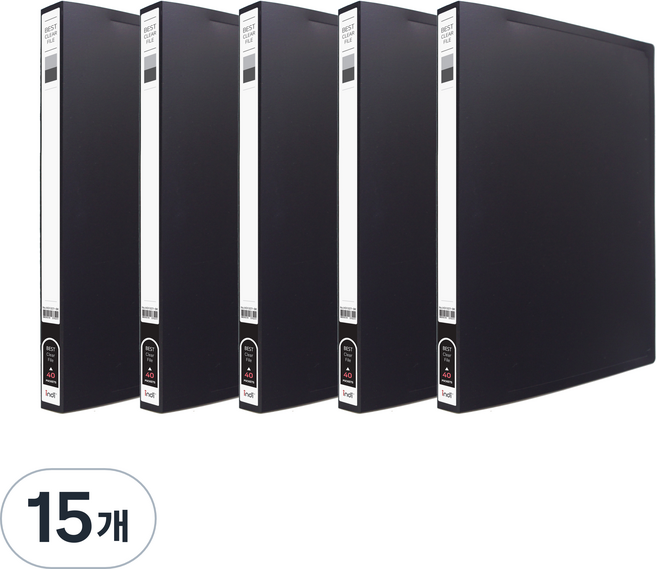 인디 베스트 크리어 화일 40매, 흑색, 15개