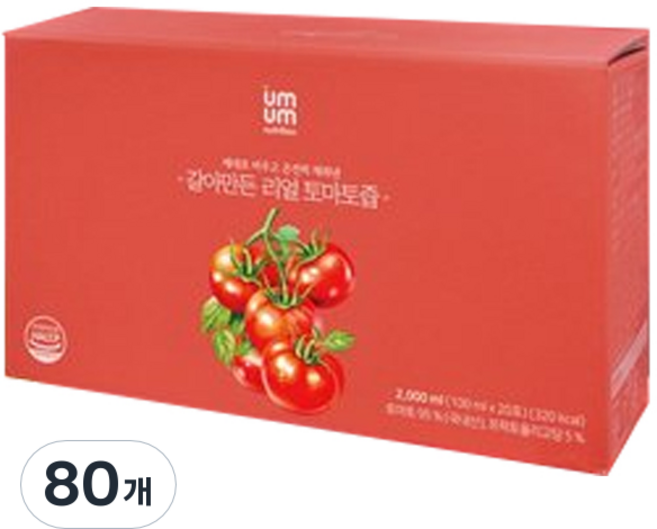 움움 갈아만든 리얼 토마토즙, 100ml, 80개