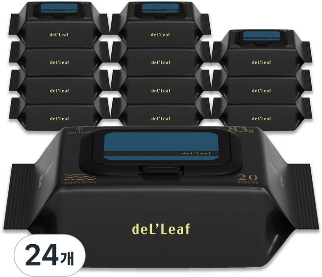 델리프 도톰 엠보싱 넘버 에잇 블루 저자극 아기물티슈 휴대용 캡형, 83g, 20매, 24개 - 쿠팡